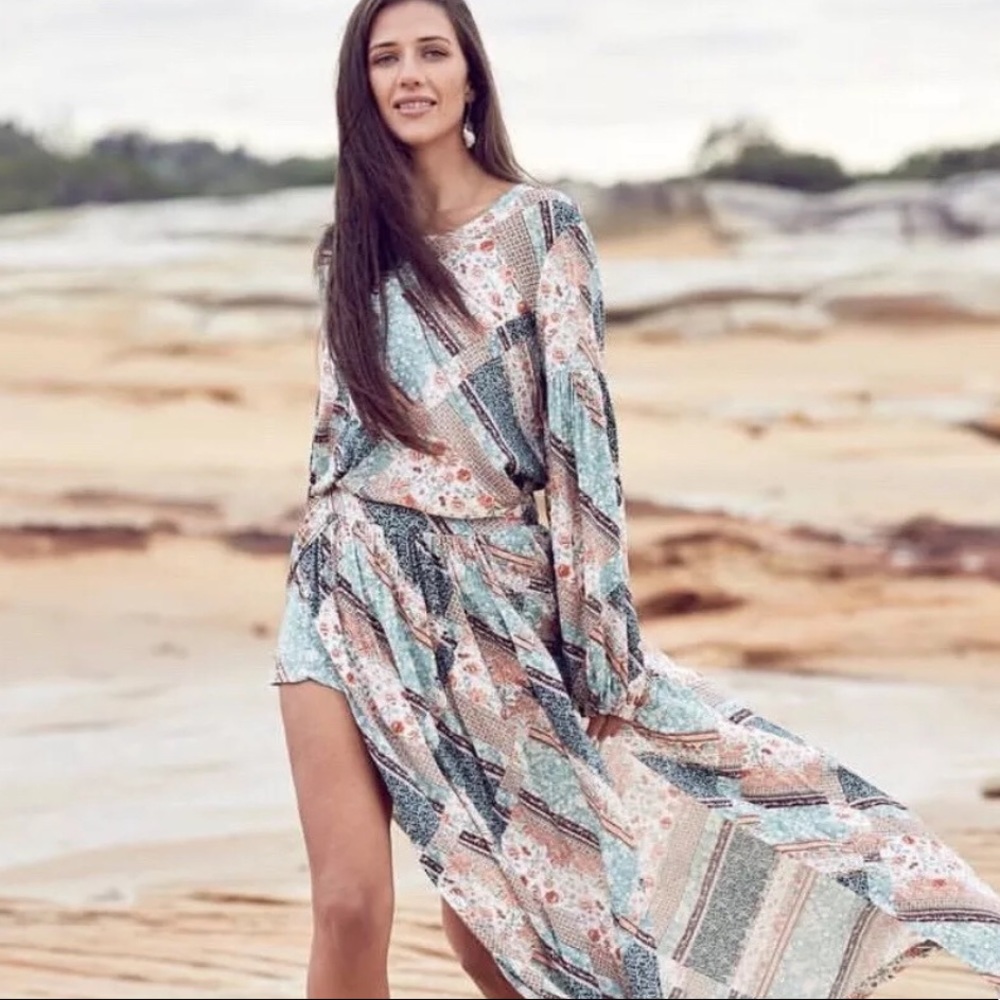 Jaase AU Dress Boho Hippie Festival Long Sleeve